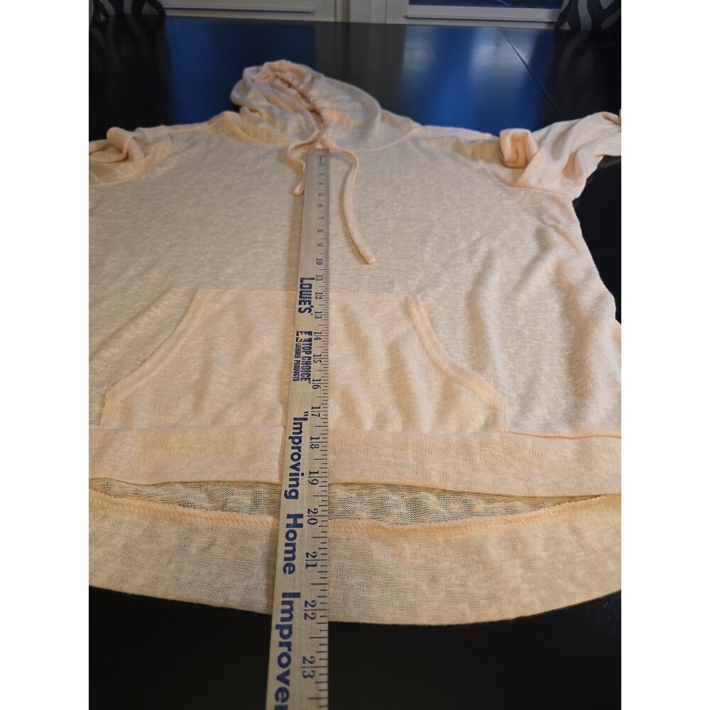 Weatherproof Vintage Hoodie Peach Long Sleeve Pockets Sheer Lightweight Womens M - Picture 4 of 8